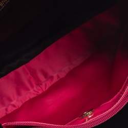 Pre Owned Fendi Black Zucchino Canvas and Patent Leather Hobo