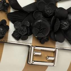 Pre Owned Fendi Multicolor Leather Flower Embellished Micro Double Baguette Bag