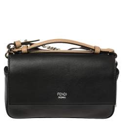 Pre Owned Fendi Multicolor Leather Flower Embellished Micro Double Baguette Bag