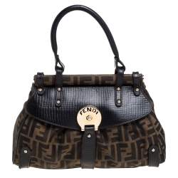 Pre Owned  Fendi Tobacco Zucca Canvas and Leather Small Magic Satchel