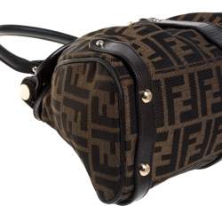 Pre Owned  Fendi Tobacco Zucca Canvas and Leather Small Magic Satchel