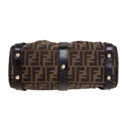 Pre Owned  Fendi Tobacco Zucca Canvas and Leather Small Magic Satchel