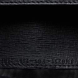 Pre Owned Fendi Black Leather Flap Elite Continental Wallet