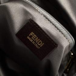 Pre Owned Fendi Metallic Grey Nubuck Mama Forever Shoulder Bag