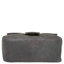 Pre Owned Fendi Metallic Grey Nubuck Mama Forever Shoulder Bag