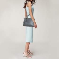 Pre Owned Fendi Grey Leather Mini 2jours Tote