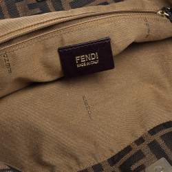 Pre Owned Fendi Tobacco Zucca Canvas and Leather Hobo