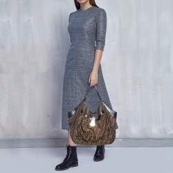 Pre Owned Fendi Tobacco Zucca Canvas and Leather Hobo