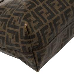 مملوكة مسبقًا Fendi Tobacco Zucca Coated Canvas Spalmati Roll Shopper Tote