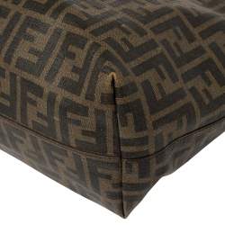 مملوكة مسبقًا Fendi Tobacco Zucca Coated Canvas Spalmati Roll Shopper Tote