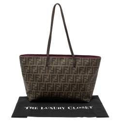 مملوكة مسبقًا Fendi Tobacco Zucca Coated Canvas Spalmati Roll Shopper Tote