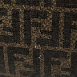 مملوكة مسبقًا Fendi Tobacco Zucca Coated Canvas Spalmati Roll Shopper Tote