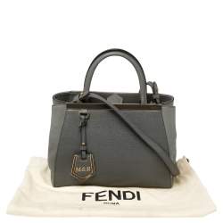 Pre Owned Fendi Grey Leather Mini 2jours Tote