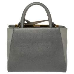 Pre Owned Fendi Grey Leather Mini 2jours Tote