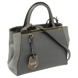 Pre Owned Fendi Grey Leather Mini 2jours Tote
