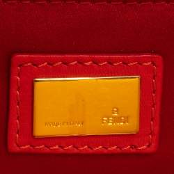 Pre Owned Fendi Red Soft Leather Long Clutch