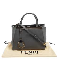 Pre Owned Fendi Grey Leather Mini 2Jours Tote
