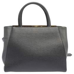 Pre Owned Fendi Grey Leather Mini 2Jours Tote