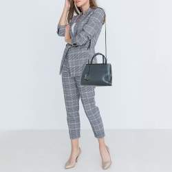 Pre Owned Fendi Grey Leather Mini 2Jours Tote