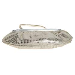 Pre Owned Fendi Silver Shimmering Leather Disco To You Clutch