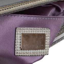 Pre Owned Fendi Silver Shimmering Leather Disco To You Clutch