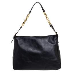 Pre Owned Fendi Black Leather And Water Snake Mamma Forever Shoulder Bag