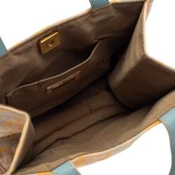 Pre Owned Fendi Multicolor Zucchino Canvas and Leather Mini Tote