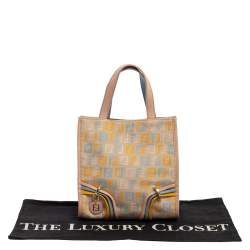 Pre Owned Fendi Multicolor Zucchino Canvas and Leather Mini Tote