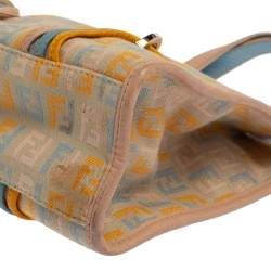 Pre Owned Fendi Multicolor Zucchino Canvas and Leather Mini Tote