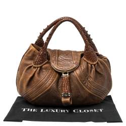 Pre Owned Fendi Brown Leather Spy Bag