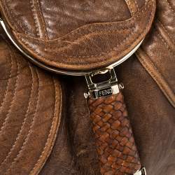 Pre Owned Fendi Brown Leather Spy Bag