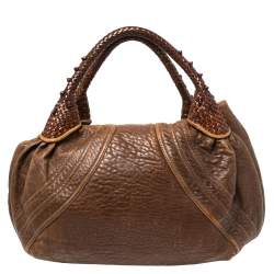 Pre Owned Fendi Brown Leather Spy Bag