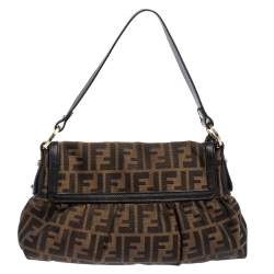 Pre Owned Fendi Tobacco Zucca Canvas and Leather Chef Hobo