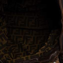 Pre Owned Fendi Tobacco Zucca Canvas and Leather Fringed Spy Bag