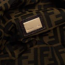 Pre Owned Fendi Tobacco Zucca Canvas and Leather Fringed Spy Bag