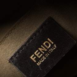 Pre Owned Fendi Brown Zucchino Coated Canvas and Leather Small Forever Bauletto Boston Bag