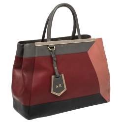 Fendi Colorblock Leather Medium Sac 2jours Elite Tote