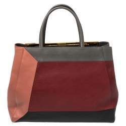 Fendi Colorblock Leather Medium Sac 2jours Elite Tote