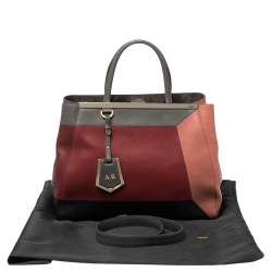 Fendi Colorblock Leather Medium Sac 2jours Elite Tote