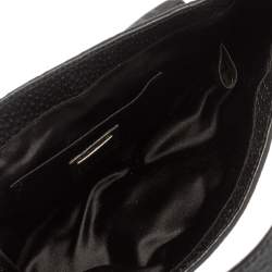 Pre Owned Fendi Black Zucchino Canvas and Leather Beaded Compilation Shoulder Bag