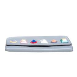 Pre Owned محفظة فندي جلد  رصاصي مرصعة بسلسلة