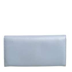 Pre Owned محفظة فندي جلد رصاصي مرصعة بسلسلة