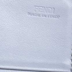 Pre Owned محفظة فندي جلد رصاصي مرصعة بسلسلة