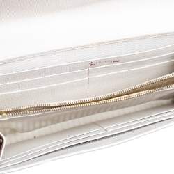 Fendi Off White/Black Leather Envelope Continental Wallet