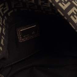 Pre Owned حقيبة كتف فندي باغويت جلد وكانفاس زوكينو بني 