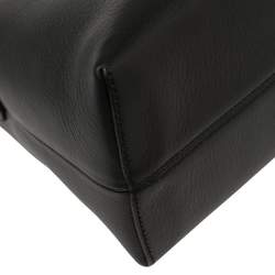 Pre Owned Fendi Black Leather Faux Pearl Embellished Medium By The Way Satchel