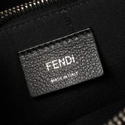 Pre Owned Fendi Black Leather Faux Pearl Embellished Medium By The Way Satchel