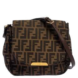 Fendi Tobacco Zucca Canvas Crossbody Bag