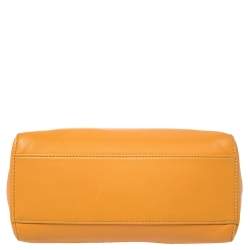 Pre Owned Fendi Orange/Green Leather Mini Peekaboo Top Handle Bag