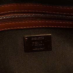 Fendi Military Green Zucca Embroidered Canvas and Leather FF Baguette Bag